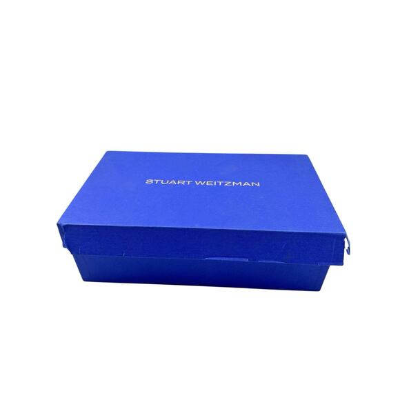 STUART WEITZMAN Silver & Black Cap Toe Leather Eden Cross-Strap Ballet Flats 7.5 - Picture 14 of 16